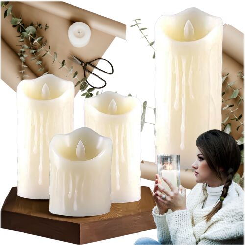LED Gyertya Mozgó Láng Hatással és Elemekkel, 11 cm 163523457 - Otthon és kert