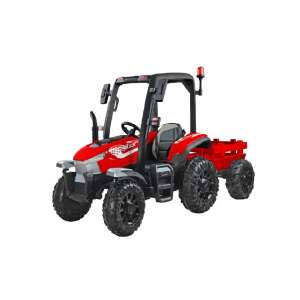 Ramiz traktor pótkocsival és jelzőlámpával, 12V, piros 44696428 Elektromos járművek - Elektromos traktor