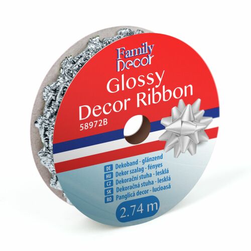 Ezüst dekor szalag 2,74 m 163535297 - Karácsony