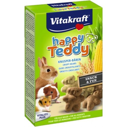 Vitakraft Happy Teddy rágcsáló jutalomfalat, ropogós medve alakú snack - Jutalomfalat