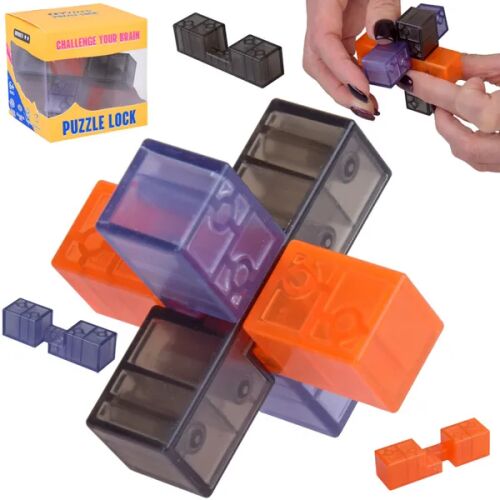 Puzzle Lock 3D logikai kirakó kocka, 3 elemes, 7×7×7 cm