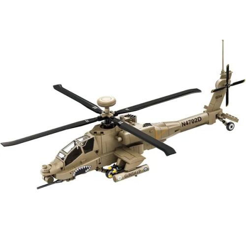 Összeszerelt AH-64 Apache helikopter építőkocka modell - Kreatív és építő játék