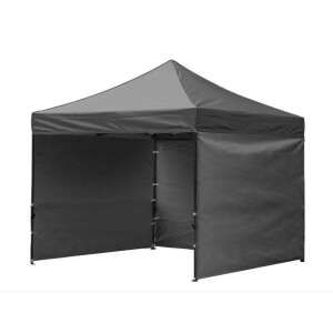 Grey 3x3m garden gazebo with side walls - Garden Gazebo