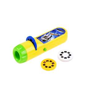 Lanternă cu proiector spațial galbenă cu 3 diapozitive, care prezintă un astronaut, planete și stele - Nonbrand Jocuri si jucarii creative