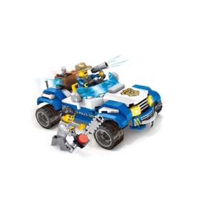 Police car building blocks set, 2 in 1, includes police officer minifigures and accessories - Plastic Building Toy