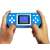 Hand holding a blue handheld game console with 230 games, SY-868 model