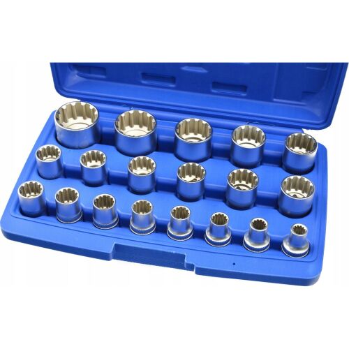 GEKO Multilock Dugókulcs készlet, 1/2", 19 részes, CrV acél