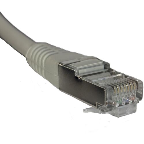 RJ45 patchkábel, kat. 6 FTP F/UTP, 10m, Netrack, szürke 163668200 - Patch kábel