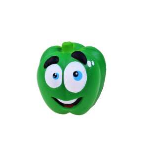 Green apple shaped stress ball with a smiley face - Stress ball