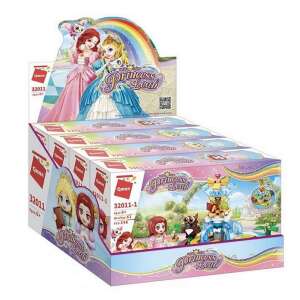 QMAN® 32011 - Zestaw 4 księżniczek Leah: Fontanna - Huśtawka - Tron - Zabawka do budowania altanki - W 100% kompatybilny ze wszystkimi innymi popularnymi markami