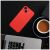 Piros Szilikon MagCover tok iPhone 17 Air készülékhez, MagSafe támogatással, egy asztalon.