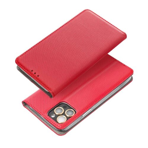 Piros SMART CASE könyv tok Motorola E22/E22i készülékhez, mágneses zárással 