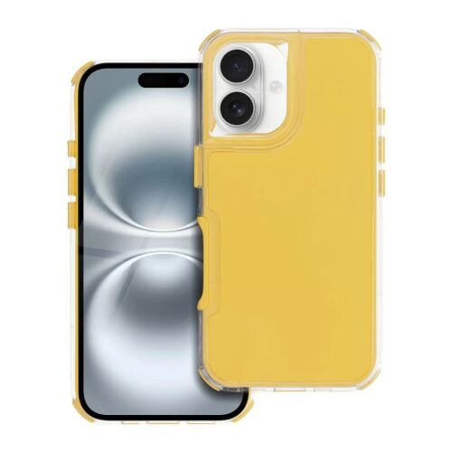 Matrix iPhone 16 sárga tok egy iPhone-on, teljes védelmet és stílust biztosítva - Telefontok