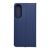 LUNA Book Carbon kék tok Samsung Galaxy S25 Edge készülékhez, hátsó nézet