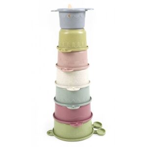 Magni Biolebontható Badespielzeug Tassen - 7 Stück, umweltfreundliche stapelbare Becher - Magni