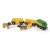 Brio Farm Train 33404, green locomotive, yellow cargo cars, brown and white cow, brown horse, wooden toy train set
