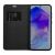 Samsung Galaxy A21s LUNA Book Carbon fekete tok kártyatartóval
