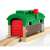 Brio Train Garage 33574, green and red toy train garage with opening door, for kids ages 3 and up, shown from the side