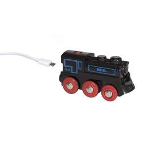 Brio nabíjateľný motor s mini USB káblom, čierna drevená železnica, 33599 - Autá a vozidlá