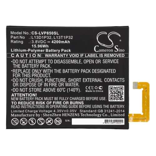 Cameron Sino Li-Polymer akkumulátor Lenovo Tab 2 8.0 (A8-50) készülékhez, 3.8V, 4200mAh