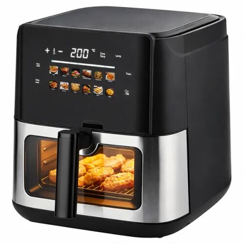 Olaj nélküli forrólevegős sütő 8 l, 1700 W, 12 program étellel a sütés közben - Forrólevegős sütő