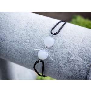 Elevenség Angyal kalcedon microcord karkötő, angyalszárny charm - Nőknek