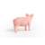 Schleich FARM WORLD pig figurine, pink pig toy, realistic farm animal figure, back view