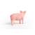 Schleich FARM WORLD pig figurine, pink pig toy, realistic farm animal figure, back view