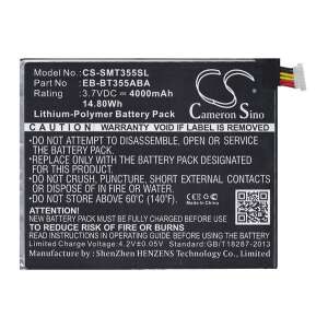CAMERON SINO Li-Polymer akku (3,7V / 4000mAh, Samsung EB-BT355ABE kompatibilis) FEKETE Samsung Galaxy Tab A 8.0 (SM-T350) 44724587 - Tablet akkumulátor