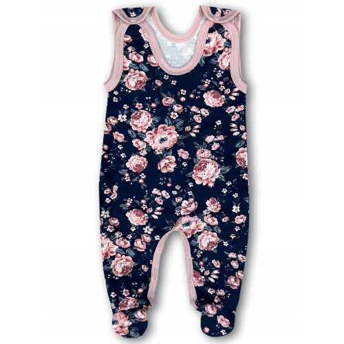ROOMMASSES 92 Lány lábas pizsama ROSE-WEAR rózsaszín virágmintával, elölnézet - Baba és tipegő