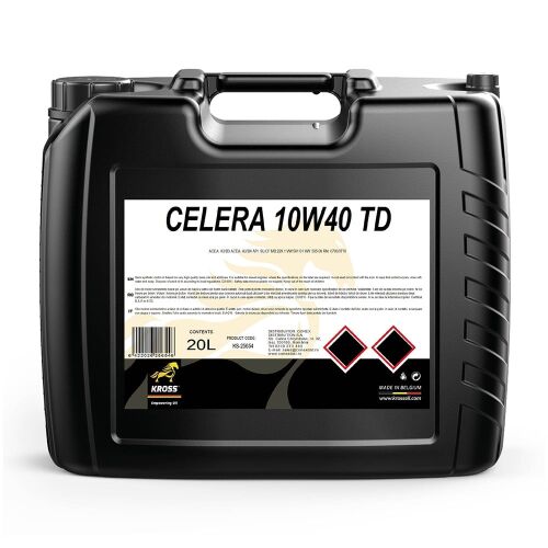 Kross Celera 10W40 TD 20L motorolaj dízelmotorokhoz, ideális közvetlen befecskendezéses és Common Rail rendszerekhez, optimális kenést és kopásvédelmet biztosítva - Motorolaj