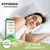 Vivamax Indiai citromfű 100%-os tisztaságú illóolaj csomagolással egy békésen alvó nő mellett, amely a relaxációt és az aromaterápiás előnyöket hirdeti, 10 ml-es üveg