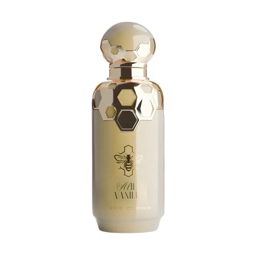 Paris Corner Miel Vanille uniszex parfüm, 100 ml-es üveg arany méhsejt mintával és méh emblémával, édes mézes vanília illat - Parfüm