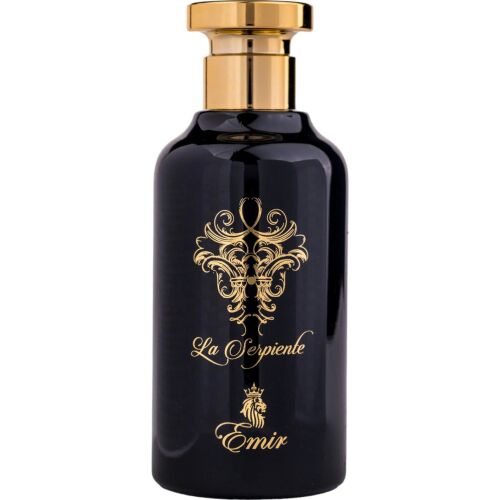 Emir La Serpiente uniszex parfüm, 100ml flakon fekete dizájnnal és arany részletekkel, elegáns illat férfiaknak és nőknek - Unisex parfüm