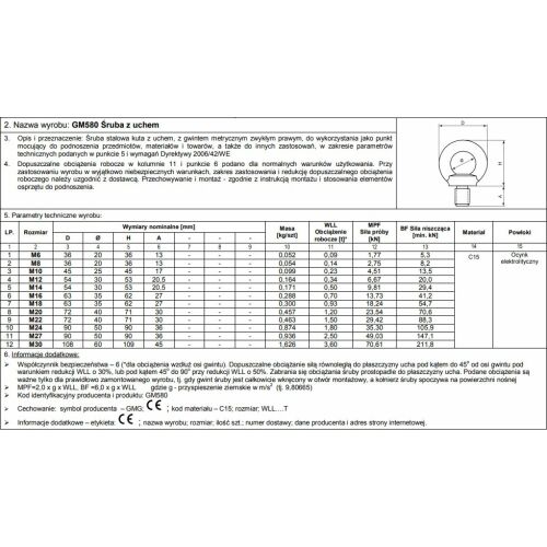 Fülvarró DIN580 14*2MM 164153410 - Lánc összekötő elem