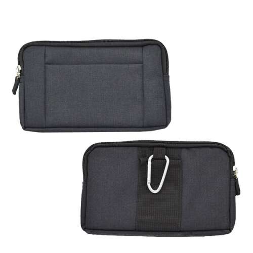 Fekete telefontok övcsipeszel, univerzális méret, illeszkedik Doogee S55, Doogee S60 Lite, Doogee Y7 Plus, Alcatel Pixi 4 6 (OT-8050D), Samsung Galaxy C9 Pro (SM-C9000) telefonokra