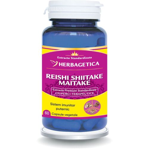 Herbagetica Reishi Shiitake Maitake kapszulák, természetes immunrendszer támogató étrendkiegészítő - Egészségügyi eszköz