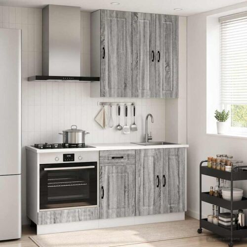 vidaXL Konyhai Egység KALMAR 5 db Szürke Sonoma Szerelt Fa 177514333 - Konyhaszekrény