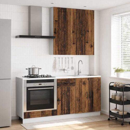 vidaXL Konyhai Egység KALMAR 5 db Antik Fa Szerelt Fa 177514335 - Konyhaszekrény