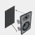 Diagram, amely a Bowers & Wilkins CWM652 hangszóró behelyezését mutatja a Hide-Audio akusztikus burkolatba