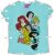 Disney lány világoskék póló csillogó Disney hercegnők (Ariel, Hófehérke, Belle, Hamupipőke, Jázmin) mintával gyerekeknek 110-es méretben