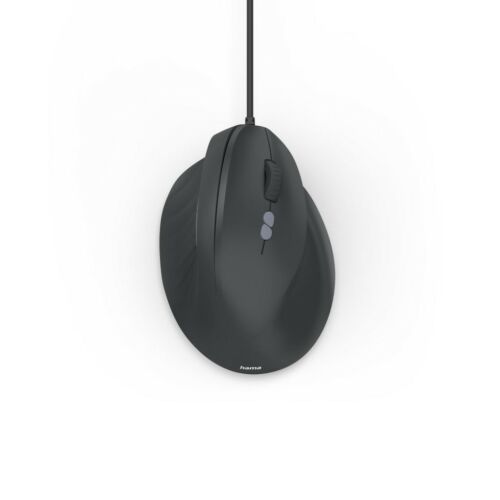 HAMA ECM-500R ergonómikus vertikális egér, fekete, vezetékes USB optikai 1800DPI - Egér