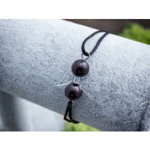 Gránát angyal karkötő fekete zsinórral, állítható méret, tökéletes ajándék bármilyen alkalomra - Nőknek