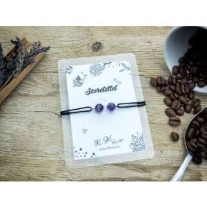 Szeretettel Ametiszt Angyal Karkötő ajándékkártyával, fa háttérrel - Nőknek