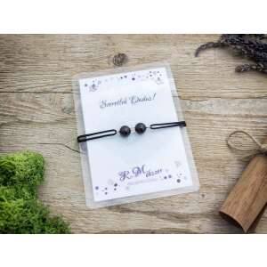 Gránát angyal karkötő fekete zsinórral, állítható méret, köszönő kártyával - Nőknek