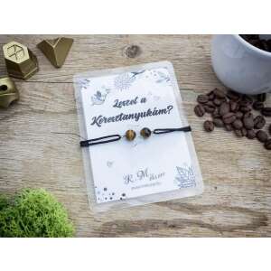 Leszel a Keresztanyukám? ajándékcsomag tigrisszem angyal karkötővel és kártyával - Nőknek