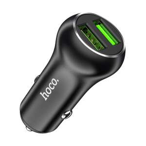 HOCO Z37 autós töltő 2 USB aljzat (5V / 3000mA, 36W, gyorstöltés támogatás, QC 3.0) FEKETE Nokia 105 (2023), Asus Zenfone 10, Xiaomi Poco F5 Pro, Samsung Galaxy Tab S9 LTE (SM-X716), Samsung Ga