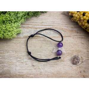 Ametiszt angyal karkötő fekete zsinórral - Nőknek