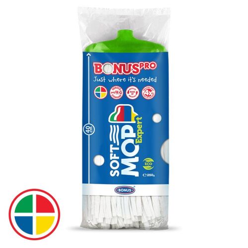 BonusPRO SoftMOP Expert zöld 250g felmosófej csomagolásban, környezetbarát padlótisztító megoldás - Bonus