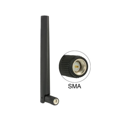 Delock Zigbee multi antenna fekete színben SMA csatlakozóval, 88968, vezeték nélküli kommunikációhoz, IoT, LTE, GSM, Bluetooth - Hálózati antenna